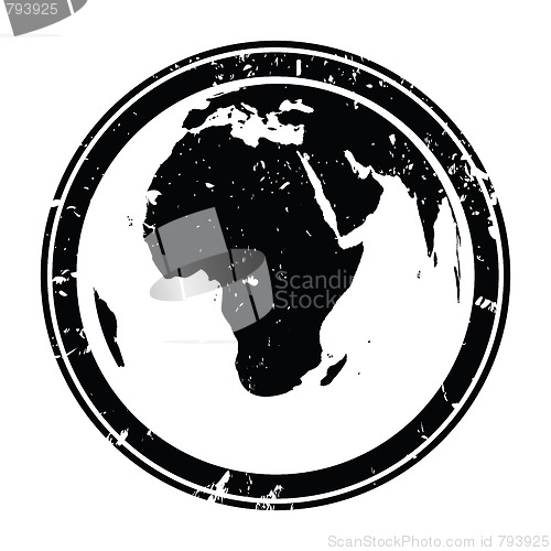 Image of Earth globe stamp illustration