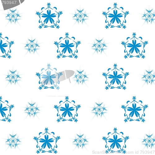 Image of Seamless stars and flowers background