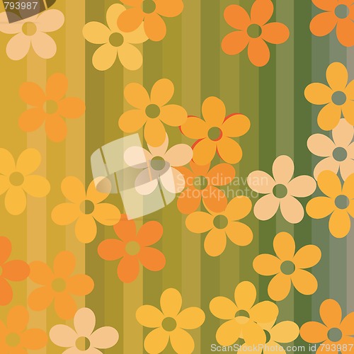 Image of Seamless flowers and stripes background
