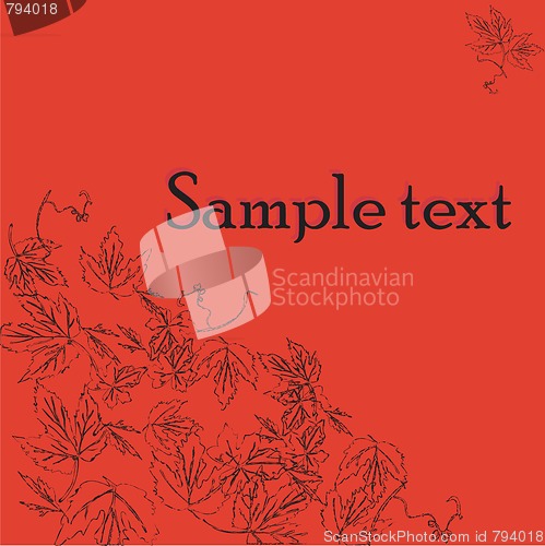 Image of Sample text card with wine leaves motif