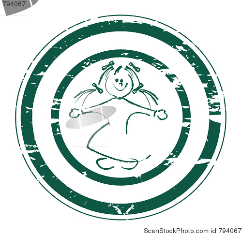 Image of Little girl stamp