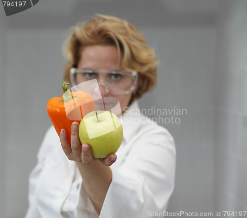 Image of Female Scientist Offering Natural Food