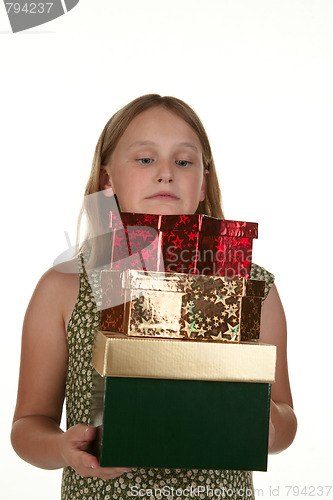 Image of girl carrying presents