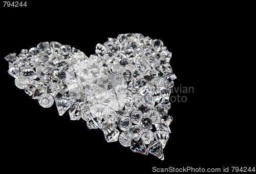 Image of heart of diamonds on black