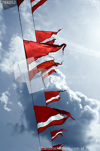 Image of Red-white triangular flags