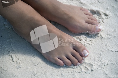 Image of Feet on the beach, Caribbean Islands, April 2009