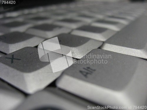 Image of Keyboard in a Computer Lab, Tuscany, Italy