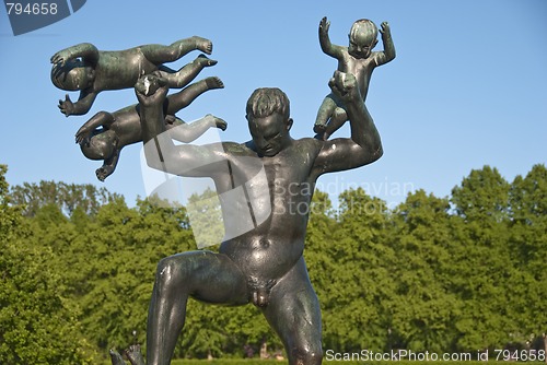 Image of Sculpture Detail in a Park of Oslo, Norway