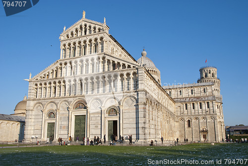 Image of Light snow in Piazza dei Miracoli, Pisa, Italy