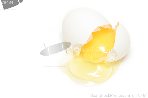 Image of cracked egg over white