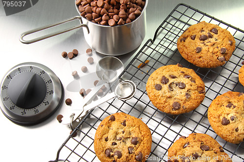 Image of Freshly baked chocolate chip cookies