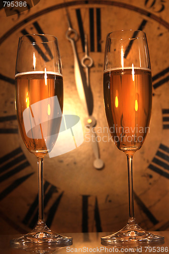 Image of Champagne glasses ready to bring in the New Year