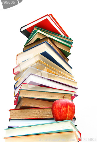 Image of Large pile of books isolated on white