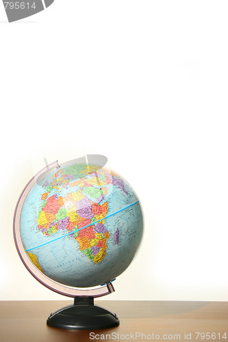 Image of Globe with stand on desk