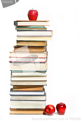 Image of Stack of books on white 