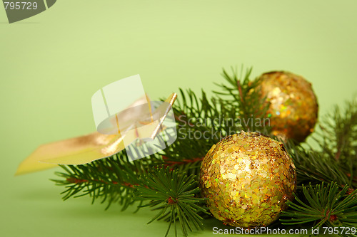 Image of Golden-green christmas decoration