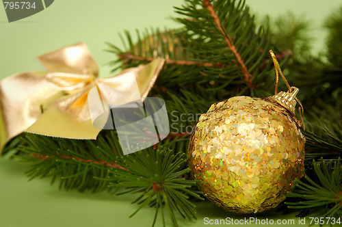 Image of Golden-green christmas decoration