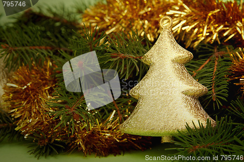 Image of Golden-green christmas decoration