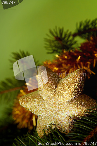 Image of Golden-green christmas decoration