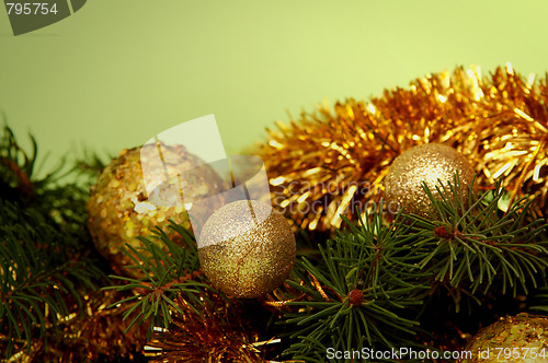 Image of Golden-green christmas decoration