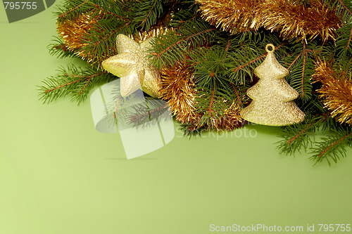 Image of Golden-green christmas decoration