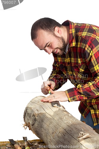 Image of Chiseling Man