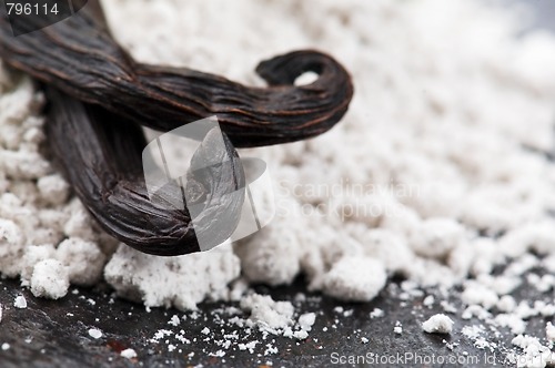 Image of vanilla beans with aromatic sugar