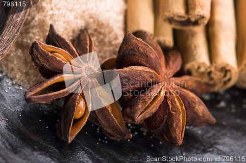 Image of aromatic spices with brown sugar