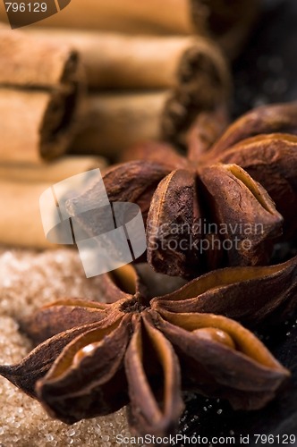 Image of aromatic spices with brown sugar