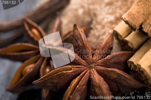 Image of aromatic spices with brown sugar