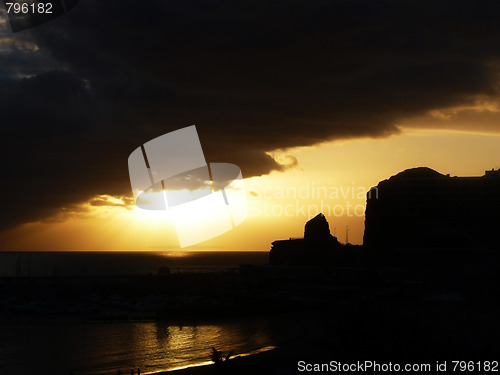 Image of Puerto Rico Beachfront Sunset View 