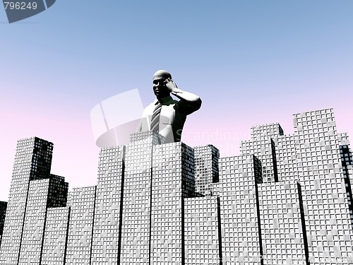 Image of Man Over City