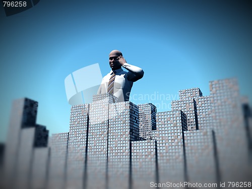 Image of Man Over City