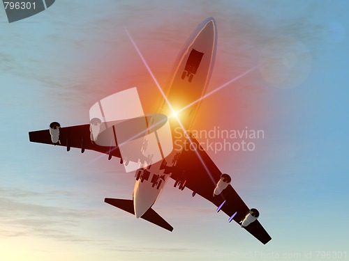 Image of Plane In Flight 