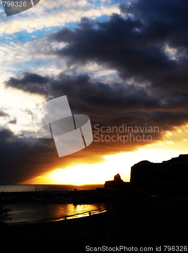 Image of Puerto Rico Beachfront Sunset View 