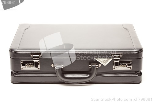 Image of Black Briefcase & Dollar Corner Exposed on White