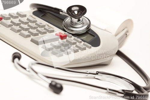 Image of Black Stethoscope on Calculator