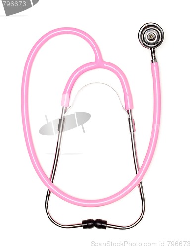 Image of Pink Pediatric Stethoscope on White