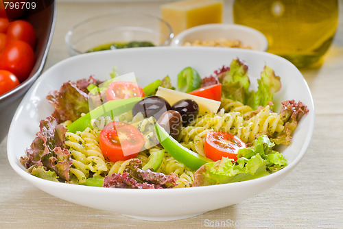 Image of italian fusilli pasta salad