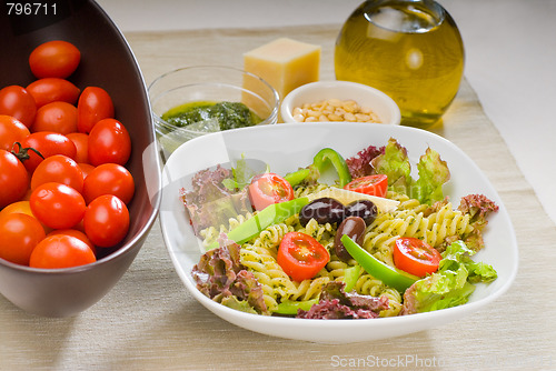 Image of italian fusilli pasta salad