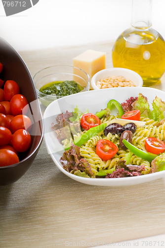 Image of italian fusilli pasta salad