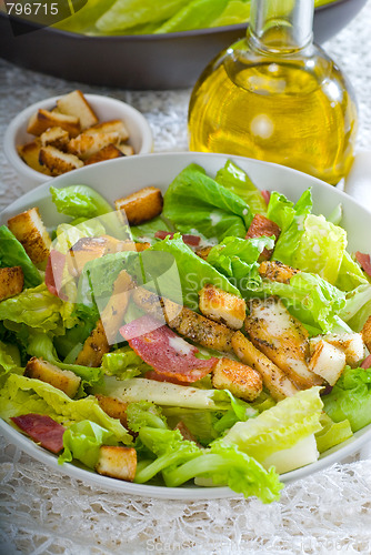 Image of fresh homemade ceasar salad
