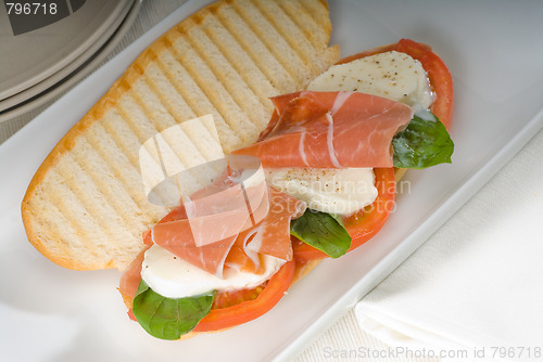 Image of panini caprese and parma ham