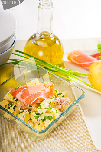 Image of parma ham and potato salad