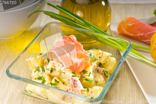 Image of parma ham and potato salad