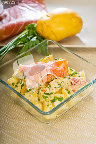 Image of parma ham and potato salad