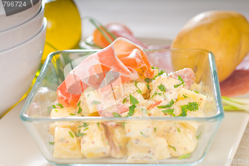 Image of parma ham and potato salad