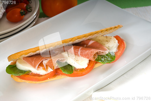 Image of panini caprese and parma ham