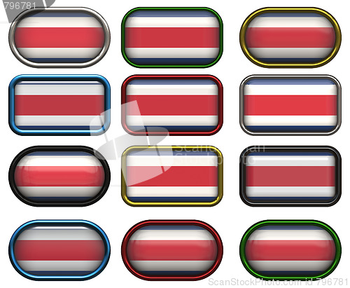 Image of twelve buttons of the Flag of Costa Rica