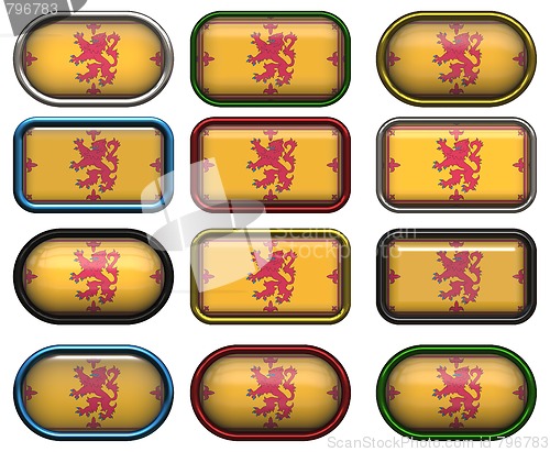 Image of 12 buttons of the Flag of Scotland